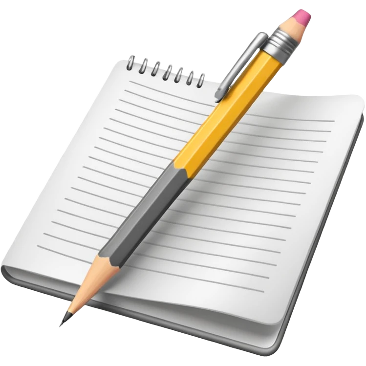 Emoji pencil writing on paper emoji