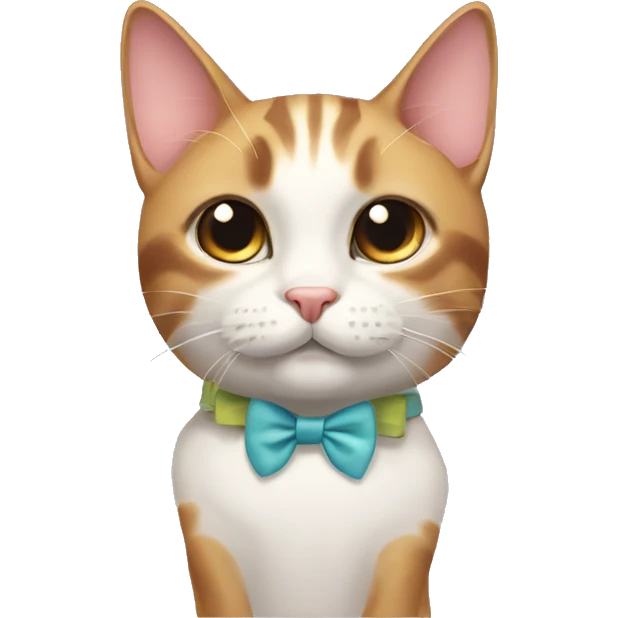 a cat with two bows on its head emoji