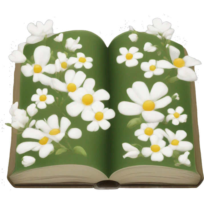 book with white flowers emoji