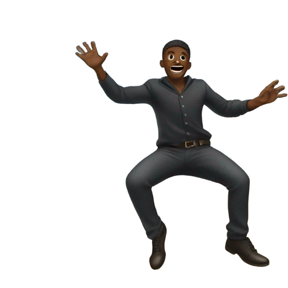 black man jumping off a ship emoji