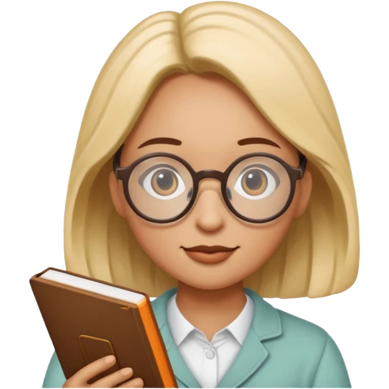 Bookworm with circle glasses emoji