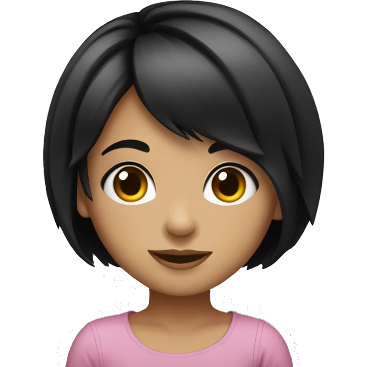 short black hair-young girl emoji