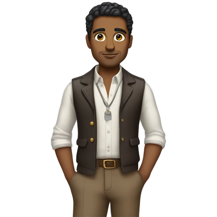brown man hot shot hari emoji