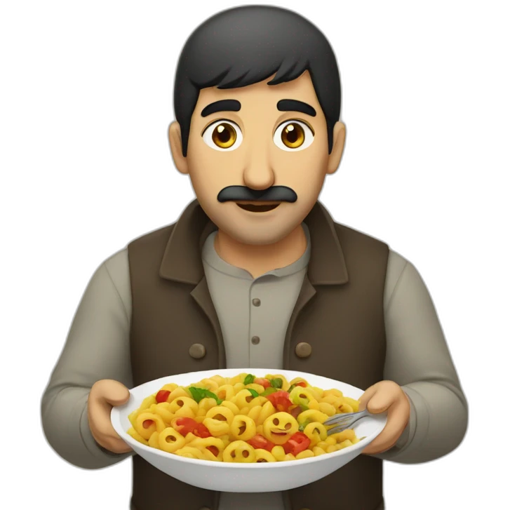 Armenian man eating khoravats  emoji
