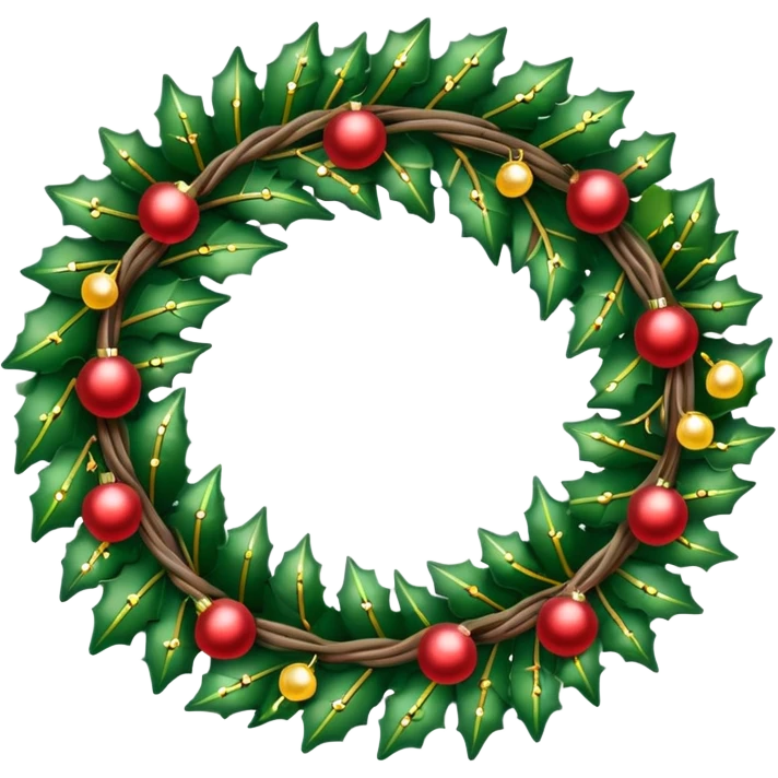 Christmas wreath with Twinkle lights emoji