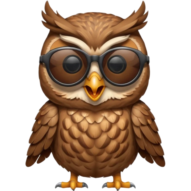 owl wearing sun glasses singing emoji