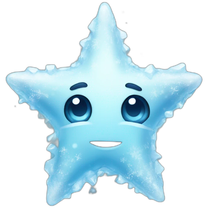 ice frozen star with snow emoji