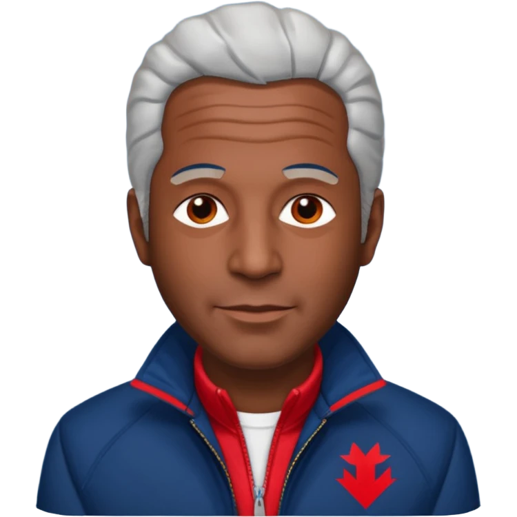 Jeffery Epstein with dark blue jacket and red logo  emoji