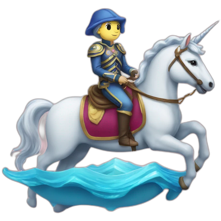 Licorne sur un dauphin emoji