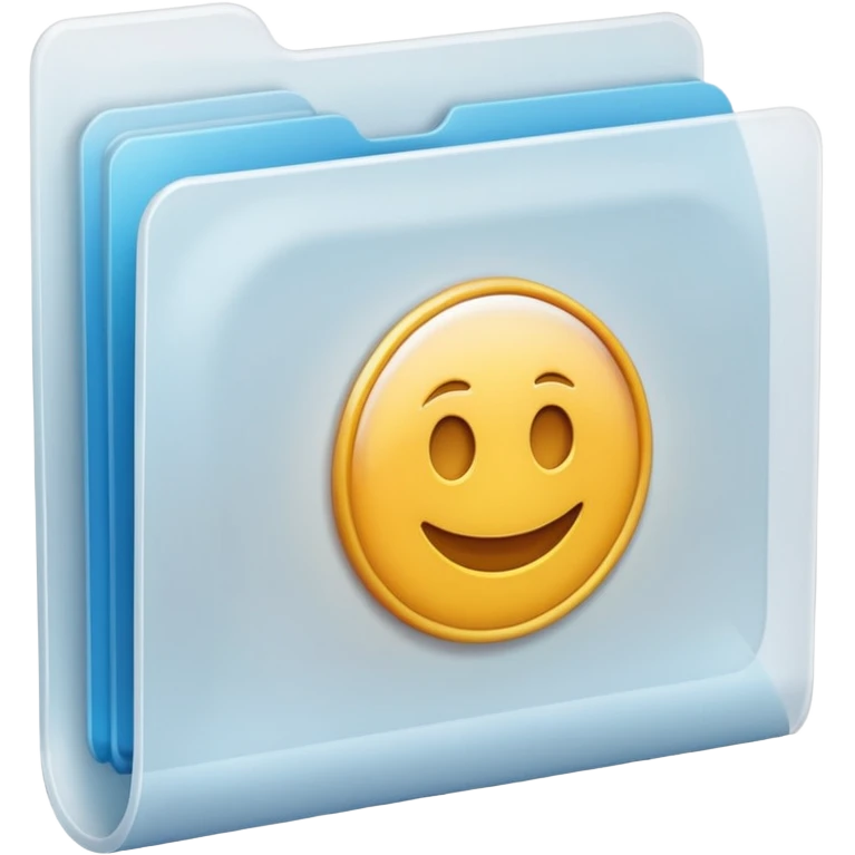 A **simple emoji-style icon** of a **transparent white plastic folder**, minimal and clean, with **rounded corners**, subtle translucency, soft shading, and a **small Concert arena symbol** on the front.
 emoji