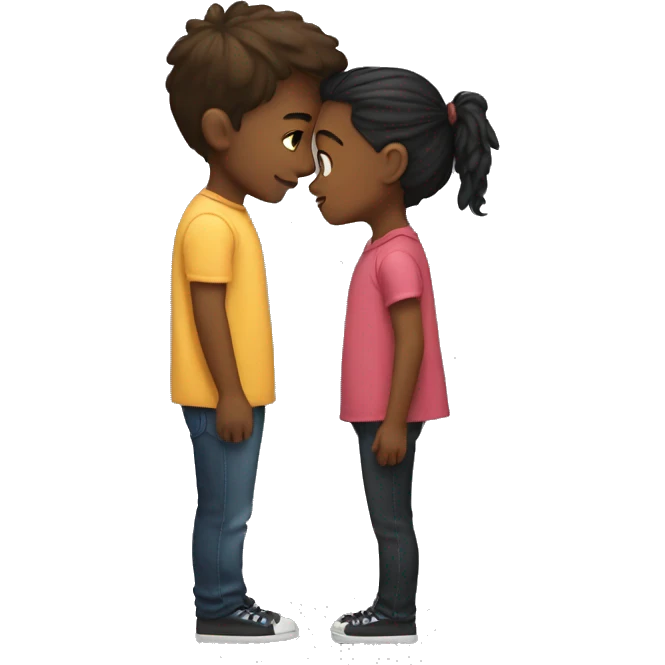 boy and girl kiss emoji