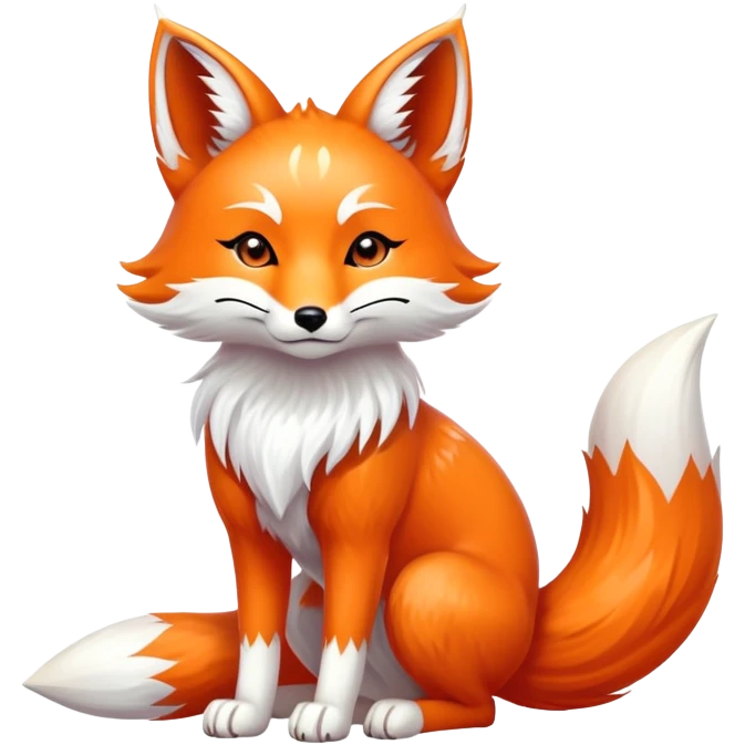 Japanese fox spirit kitsune with three tails emoji
