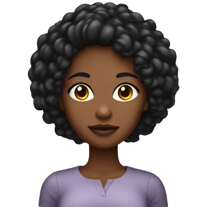 Femme noire avec les cheveux courts rasés sur les côtés , des grains de beauté sur le visage emoji