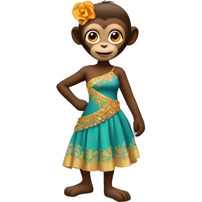 Monkey in a salsa dress emoji