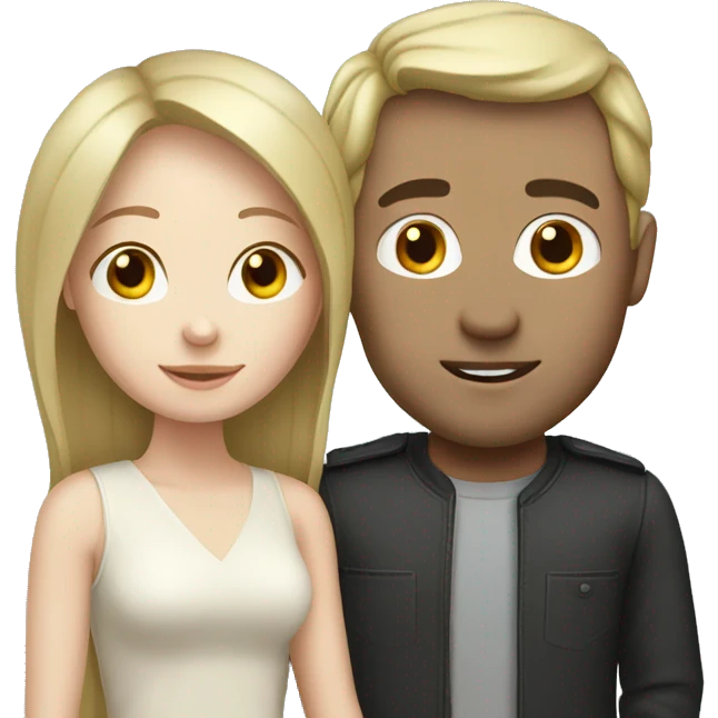 Pale brunette girl with blonde husband  emoji