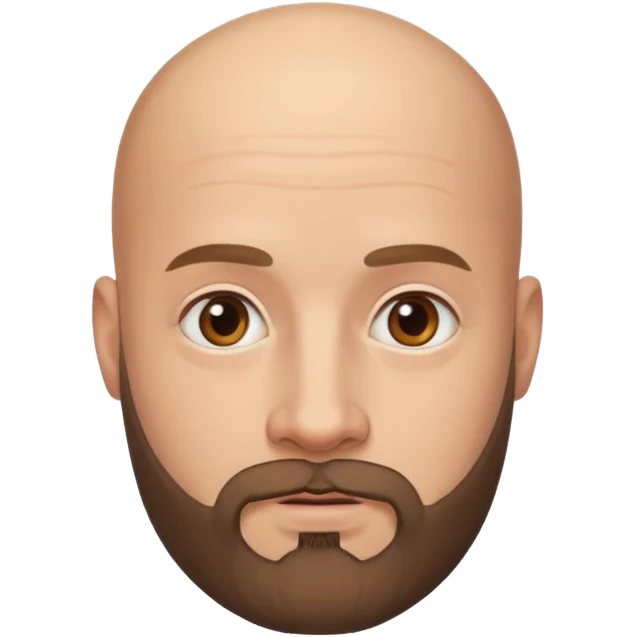 Homme chauve avec une barbe emoji