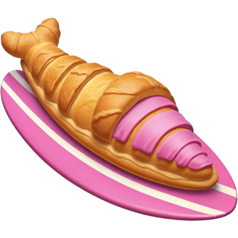 Short Croissant on the pink surfboard emoji