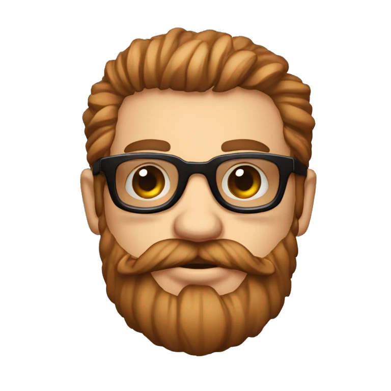 leñador barbudo con anteojos hipster emoji