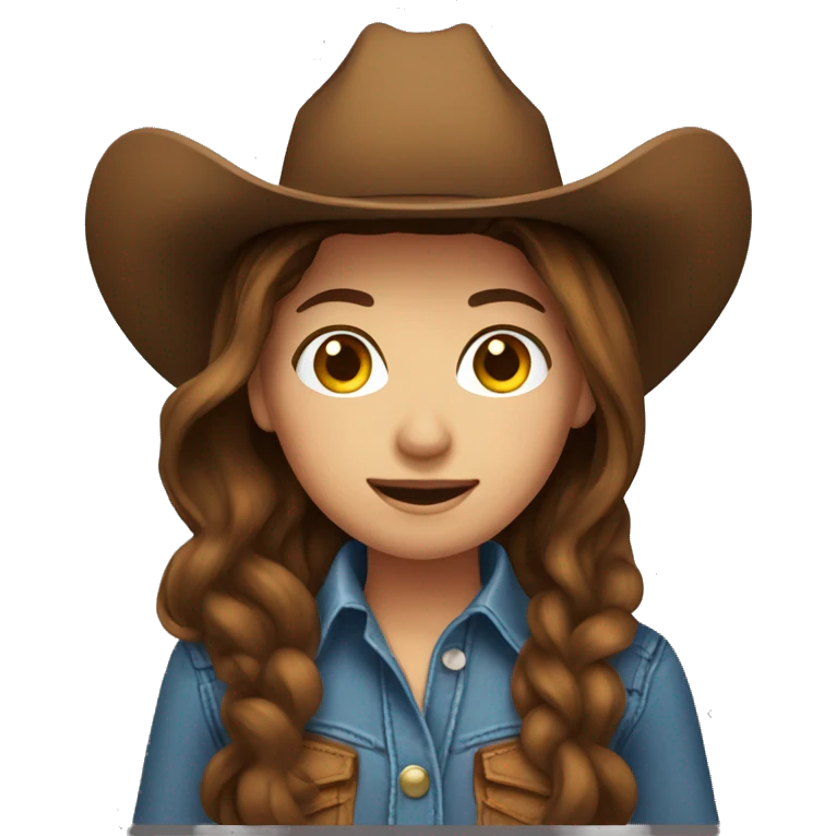 brown hair Cowgirl  emoji