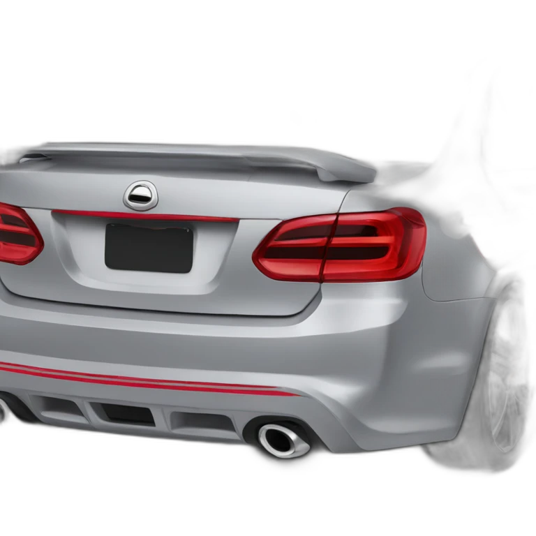 Gray car red stripe on front bumper emoji