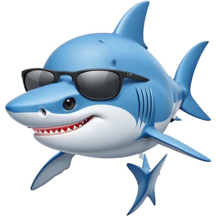 Shark wearing blue nike José And black sunglasses emoji