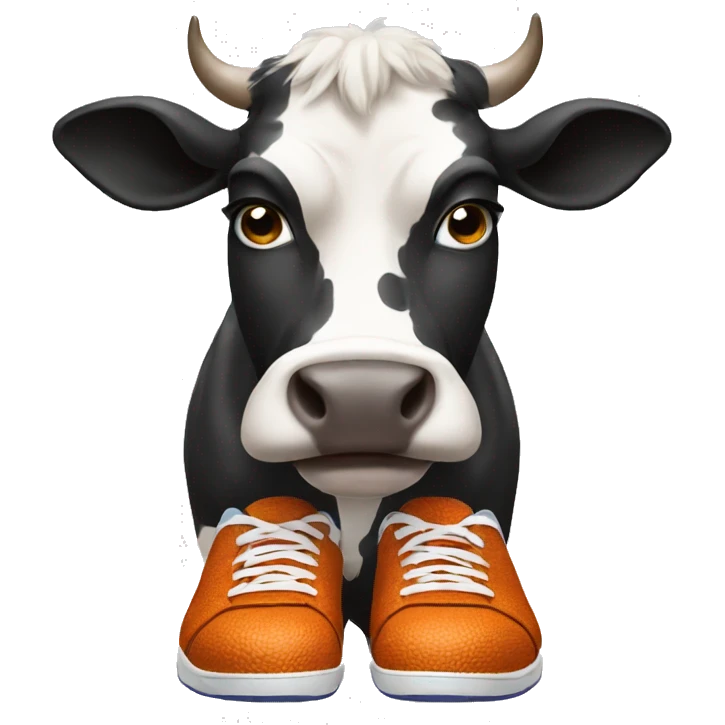 Cow wearing basketball shoes emoji