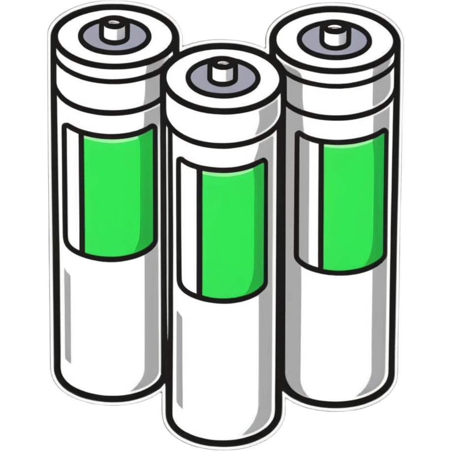 Two dead batteries stacked on top of each other, depleted, empty power emoji
