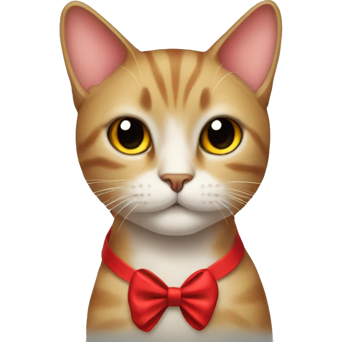A cat with a red bow emoji