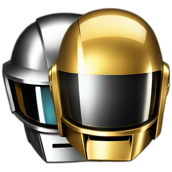 daft punk duo, golden and silver helmets  emoji
