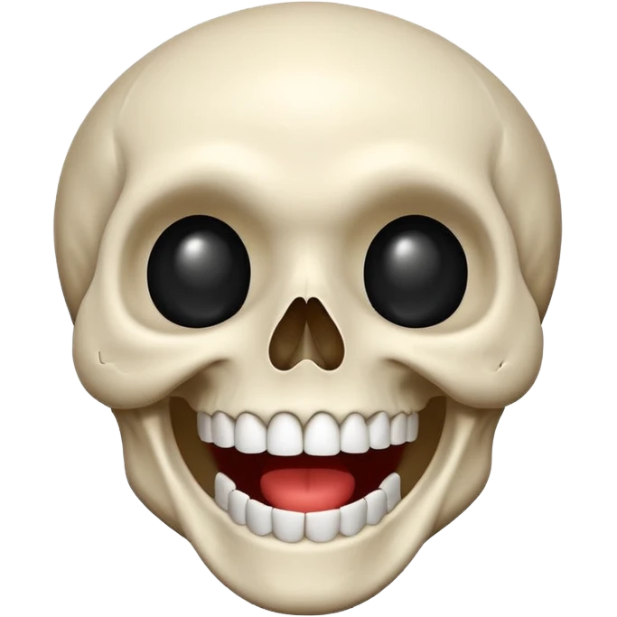 A cartoony skull emoji laughing emoji