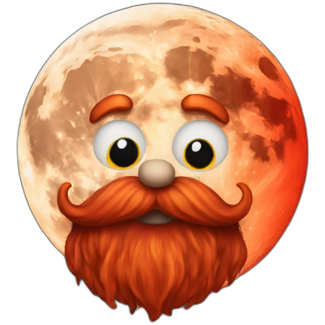 Moon with a long red beard emoji