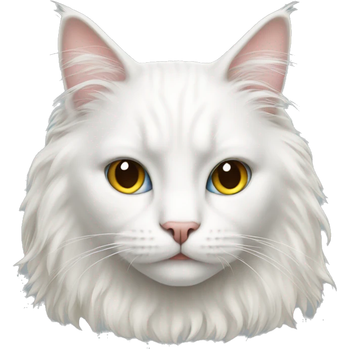 Long hair white cat  emoji