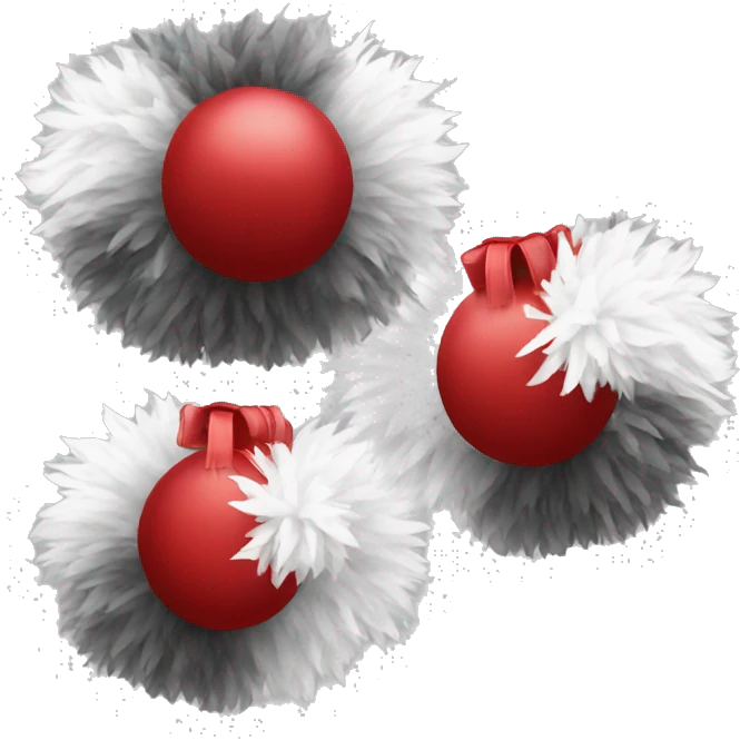 Red grey and white cheer poms emoji