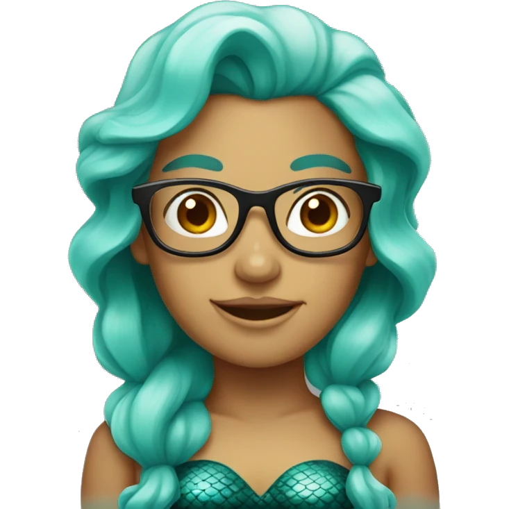 Mermaid with glasses emoji