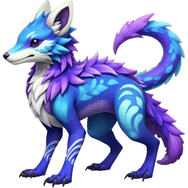 Rare realistic exotic cute epic pretty beautiful handsome gorgeous aesthetic colorful vibrant Vernid-Protogen-Primagen-Wickerbeast-Sergal-Gener-species-Fakemon-hybrid-creature by LiLaiRa, beautiful intricate markings, full body emoji