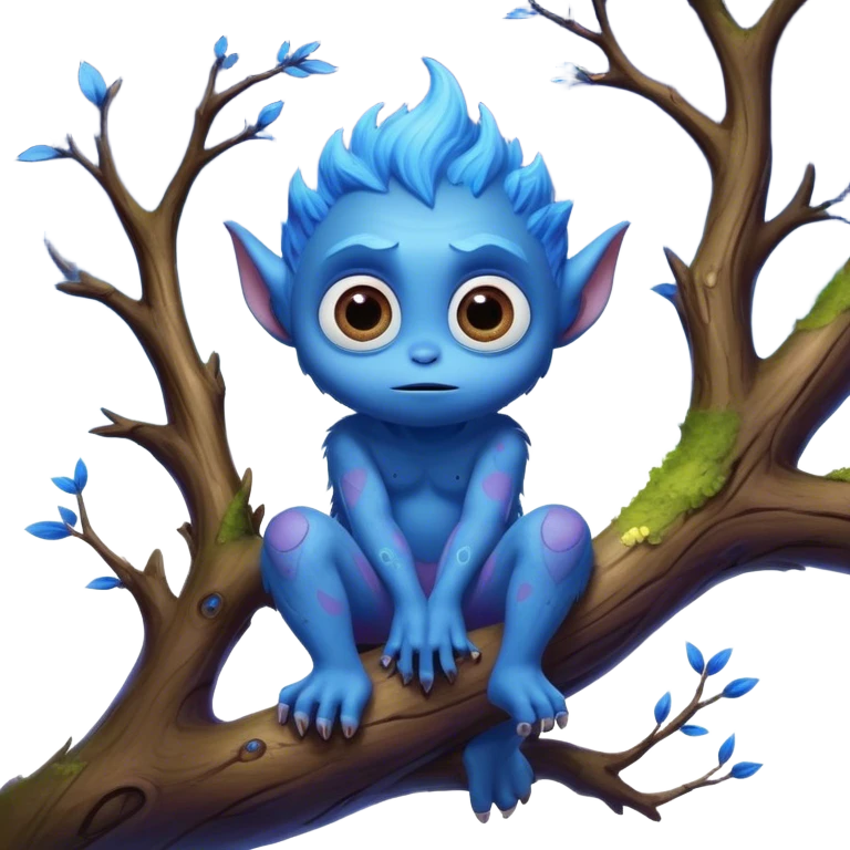 3D, create an image of a cartoon monster with big eyes sitting on a tree branch, thomas kinkade and paul lehr, pixar cute character design, by Anne Stokes, splashes of neon galaxies, adorably cute, drew struzan inspiration, by Wojciech Korneli Stattler, beautiful mattepainting emoji