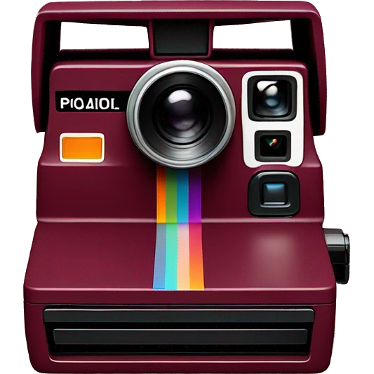 Polaroid camera realistic burgundy color emoji