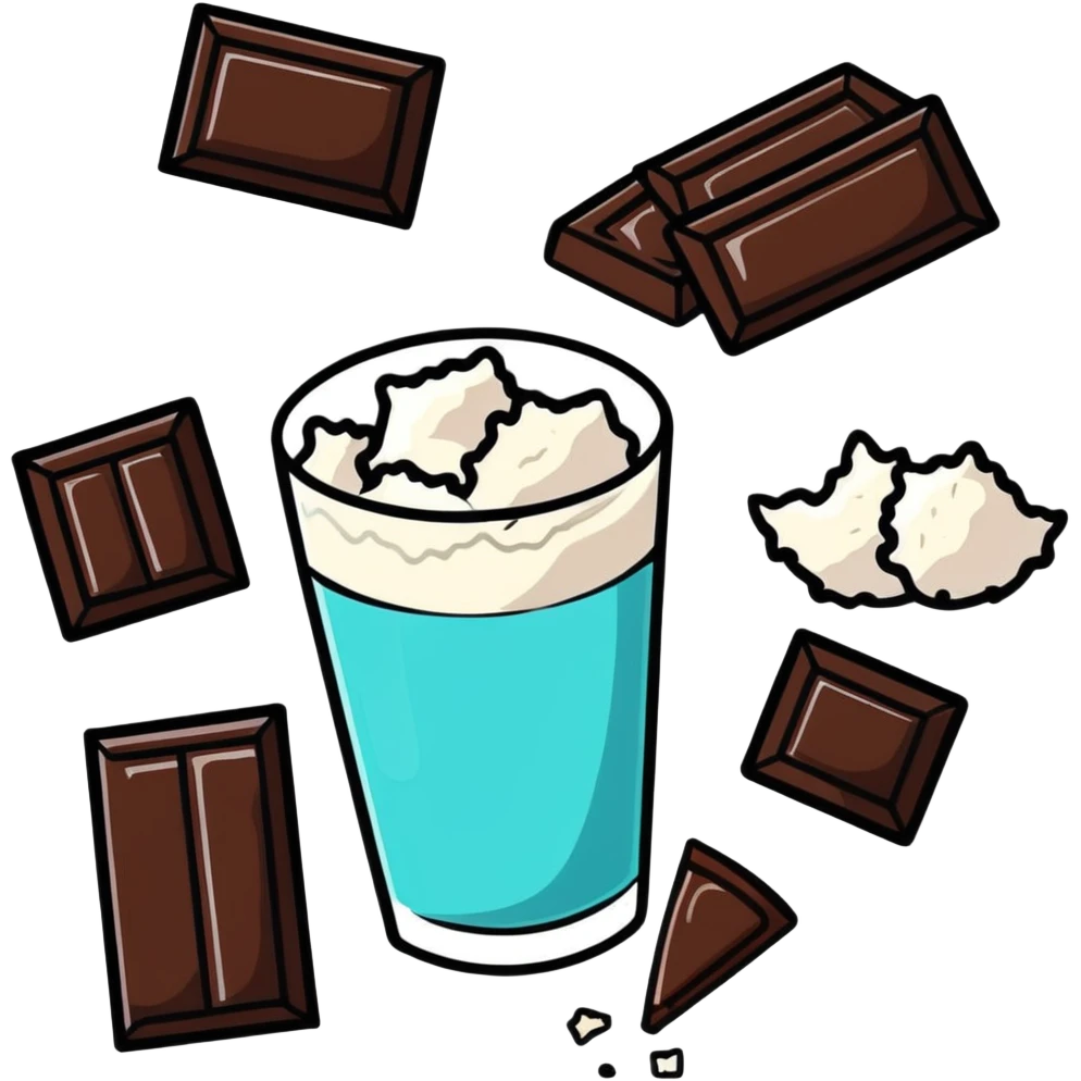 A piece of dark chocolate with sea salt crystals sprinkled on top emoji