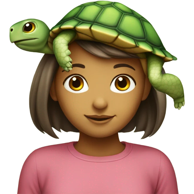 again girl head on turtle body emoji