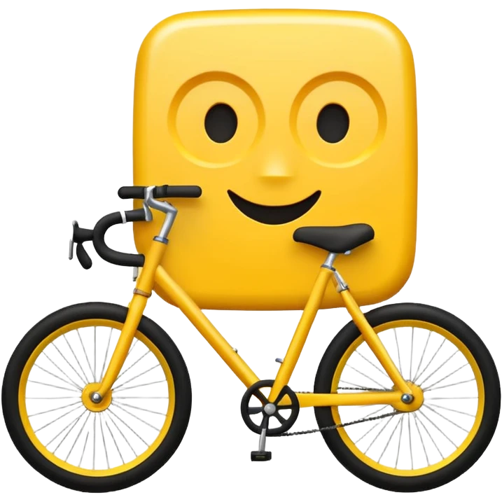Create a Telugu Desam Party (TDP) flag emoji: bright solid yellow background, simple black bicycle icon in the center. Flat emoji style, bold colors, clean edges, no text, no gradients, no shadows. Square 1:1 ratio, transparent background, minimal and clear like a system emoji. emoji