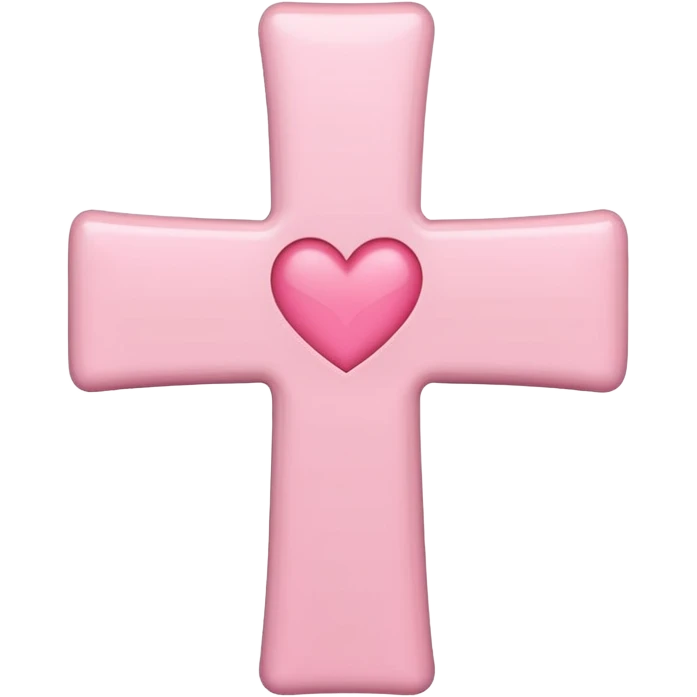 Heart infront of cross, pastel pink emoji