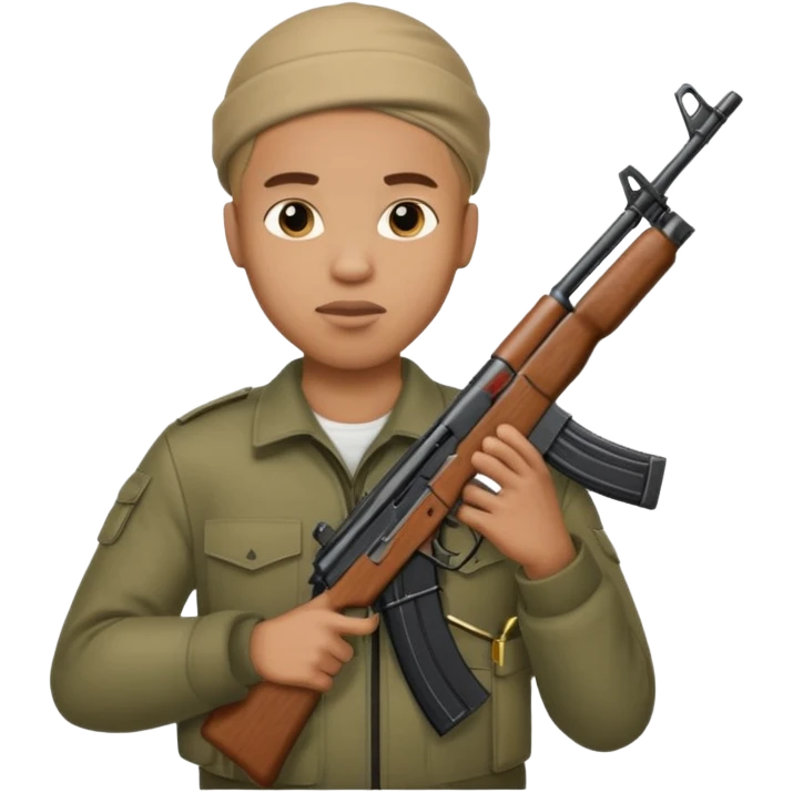 Black man who is gay with an ak47 emoji