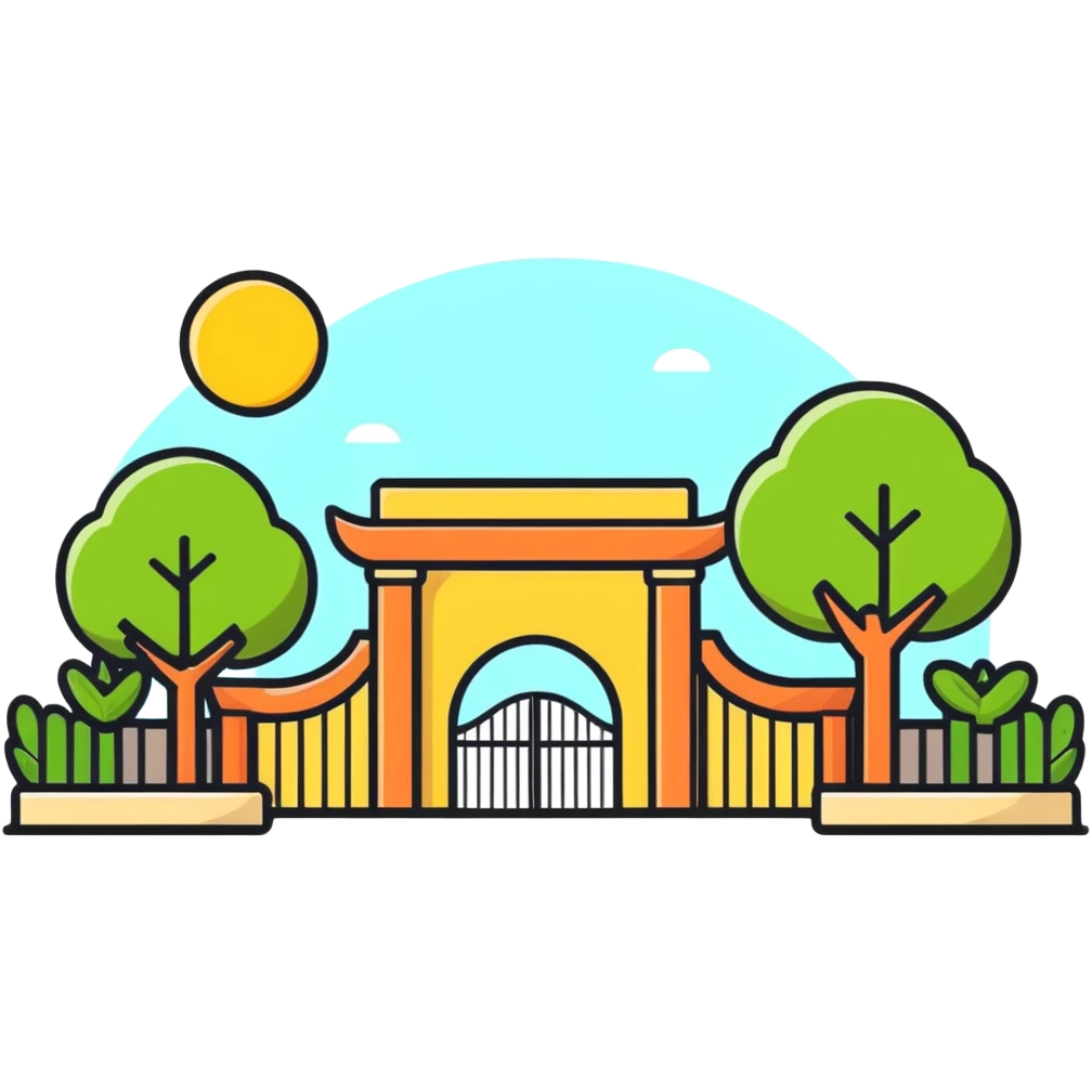 zoo entrance with animals emoji