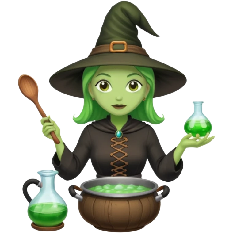 green witch cooking potion emoji