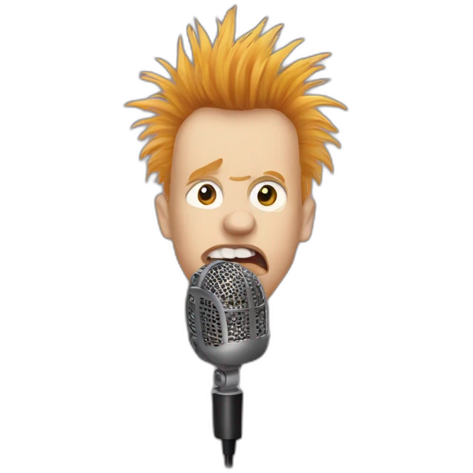 Johnny Rotten，microphone emoji