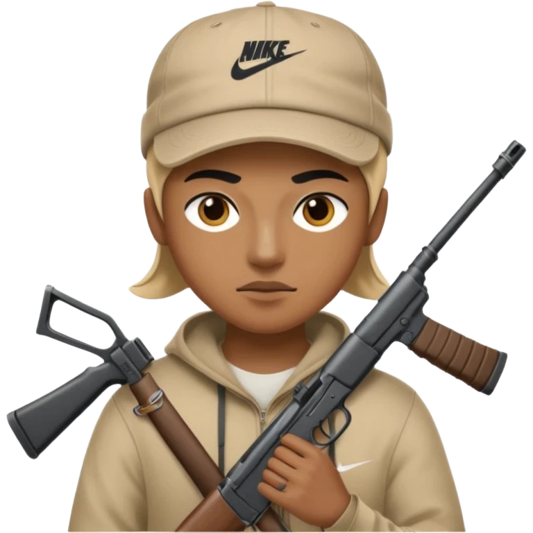 Emoji con arma y gorra Nike pero bandido emoji