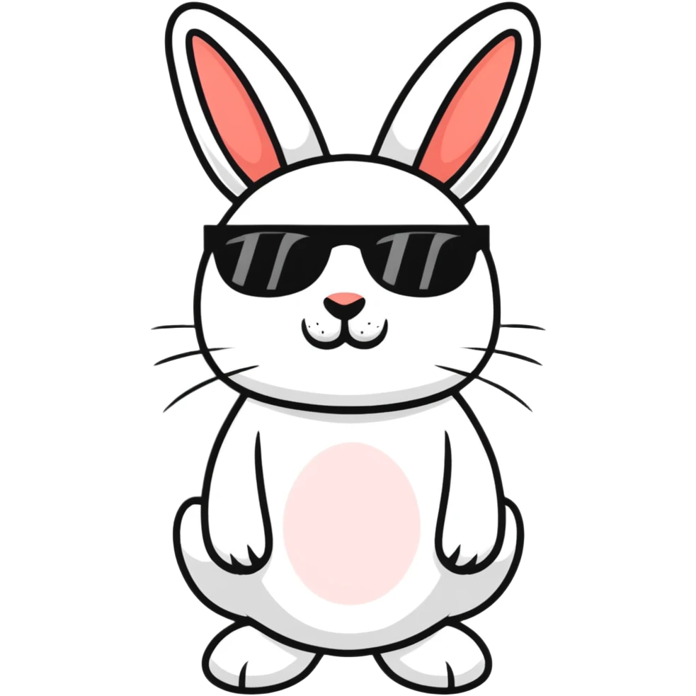 Rabbit with sunglasses emoji