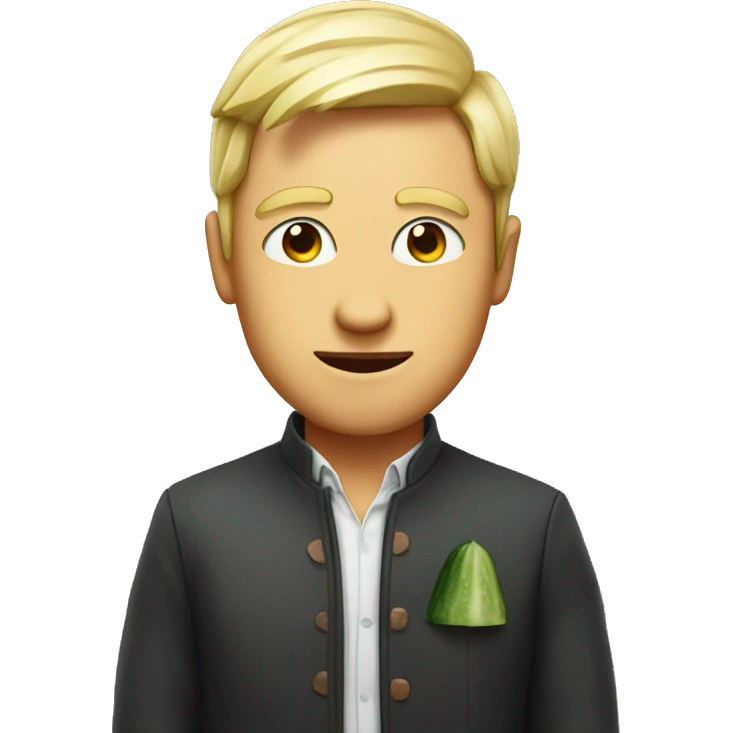 elon with cucumber on eyes emoji