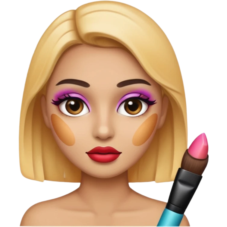 Face putting on makeup  emoji