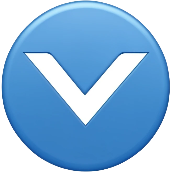 Un circulo de color azul  que adentro este una palomita de color blanco emoji